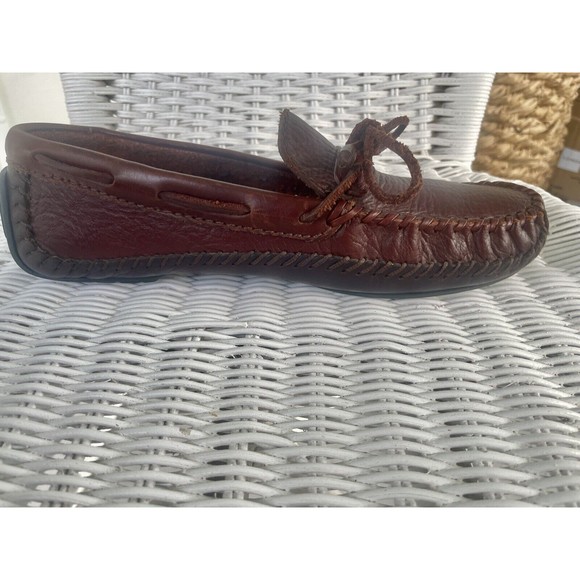 H S Trask Bozeman Montana Brown Leather Drivers Loafers Mens Size 8 1/2D - Picture 8 of 13